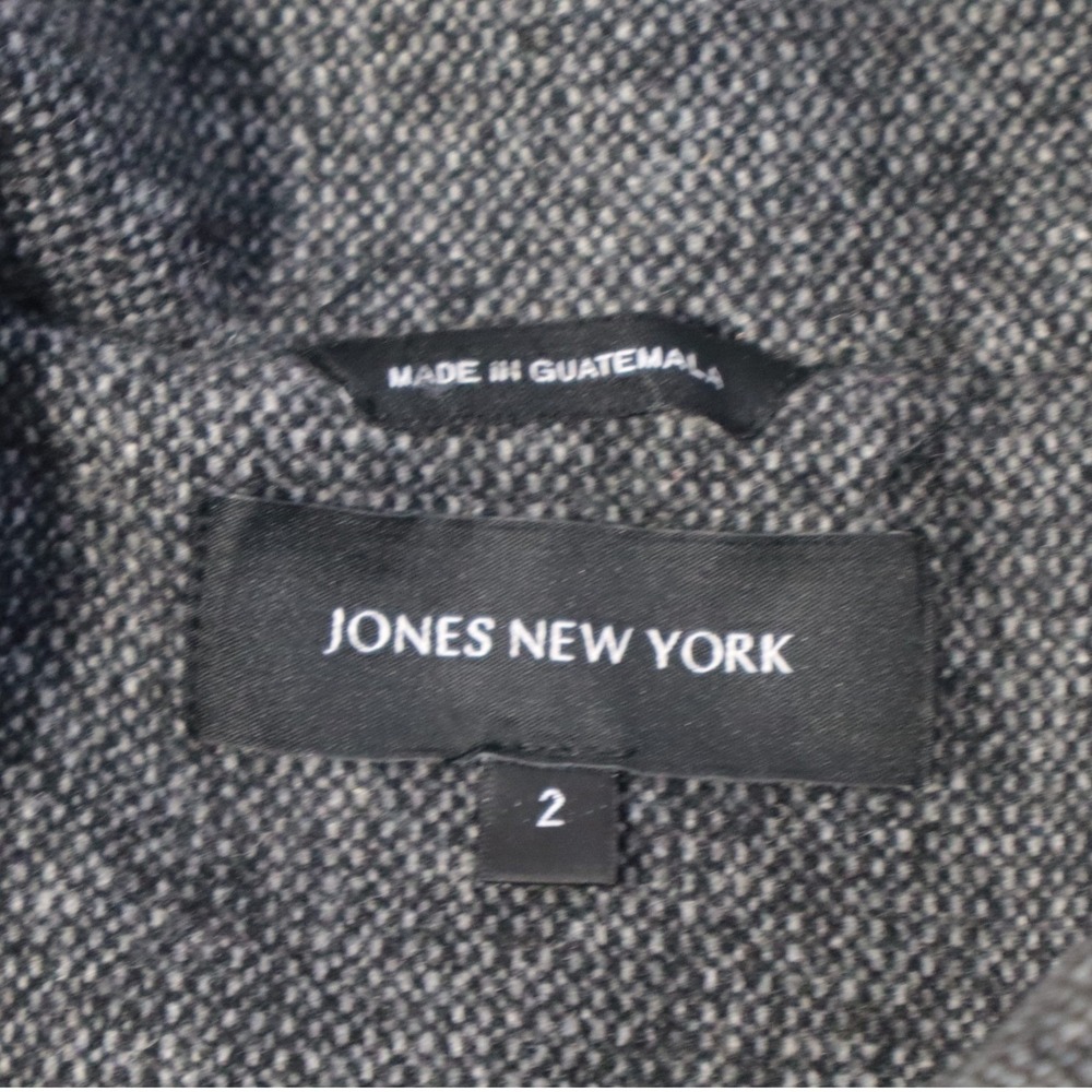 Jones New‎ York Gray Tweed Asymmetrical Collar Wool Blend Coat Womens Size 2 - Picture 7 of 7